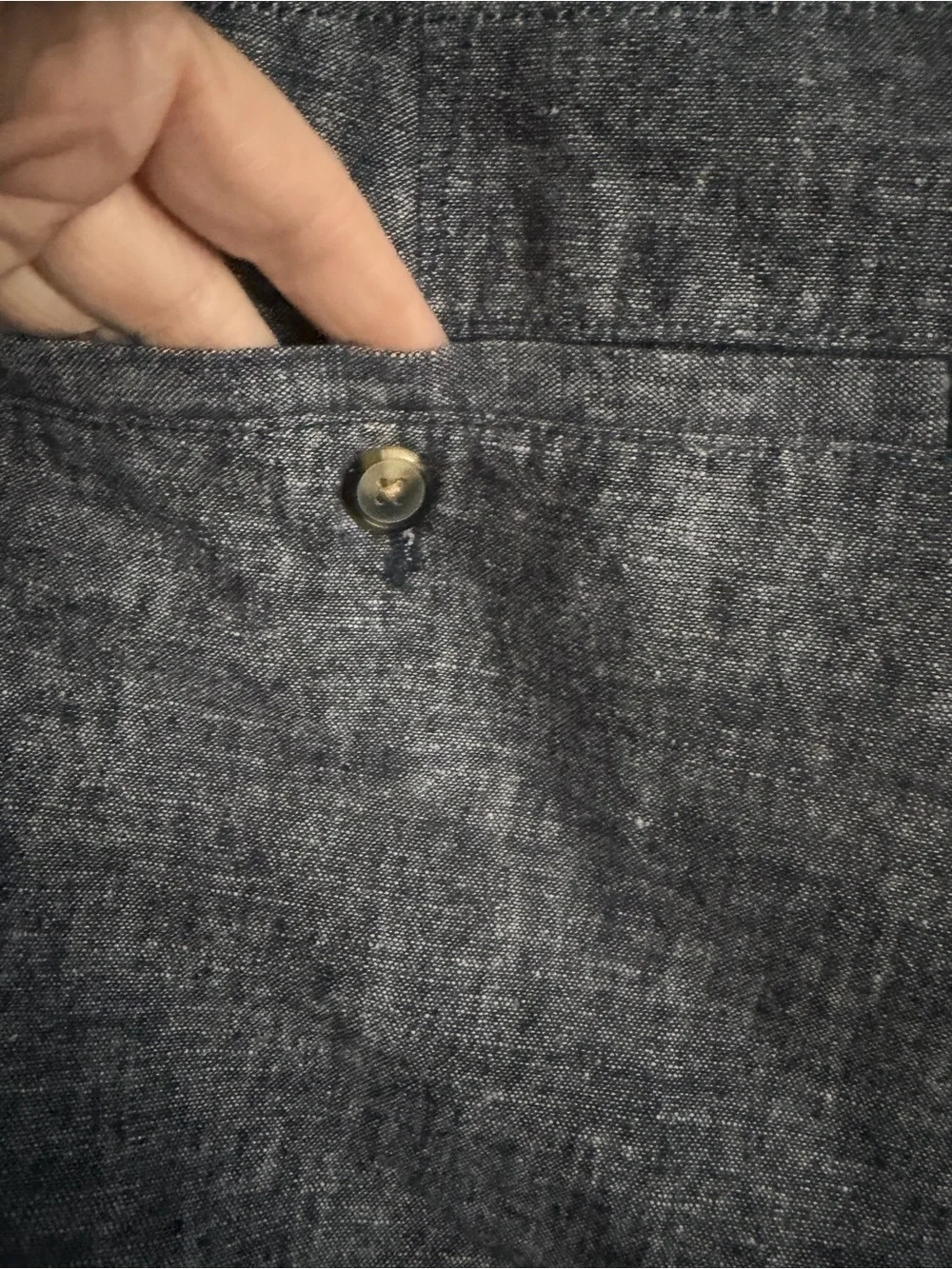 J Crew Mercantile Men's Navy blue Linen-Blend Chambray Chino Casual Shorts Sz 35